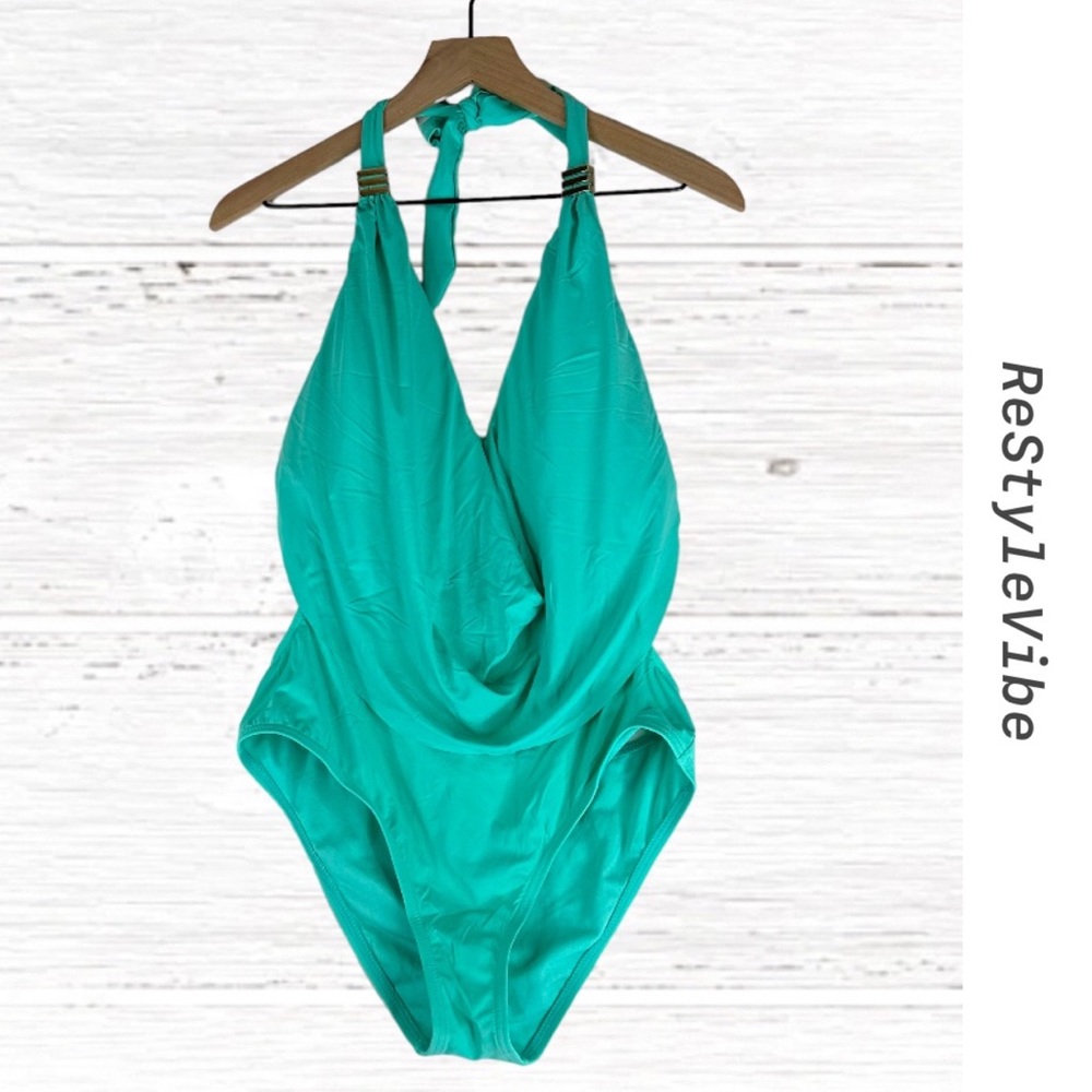 Bar III Teal Women Swim One Piece